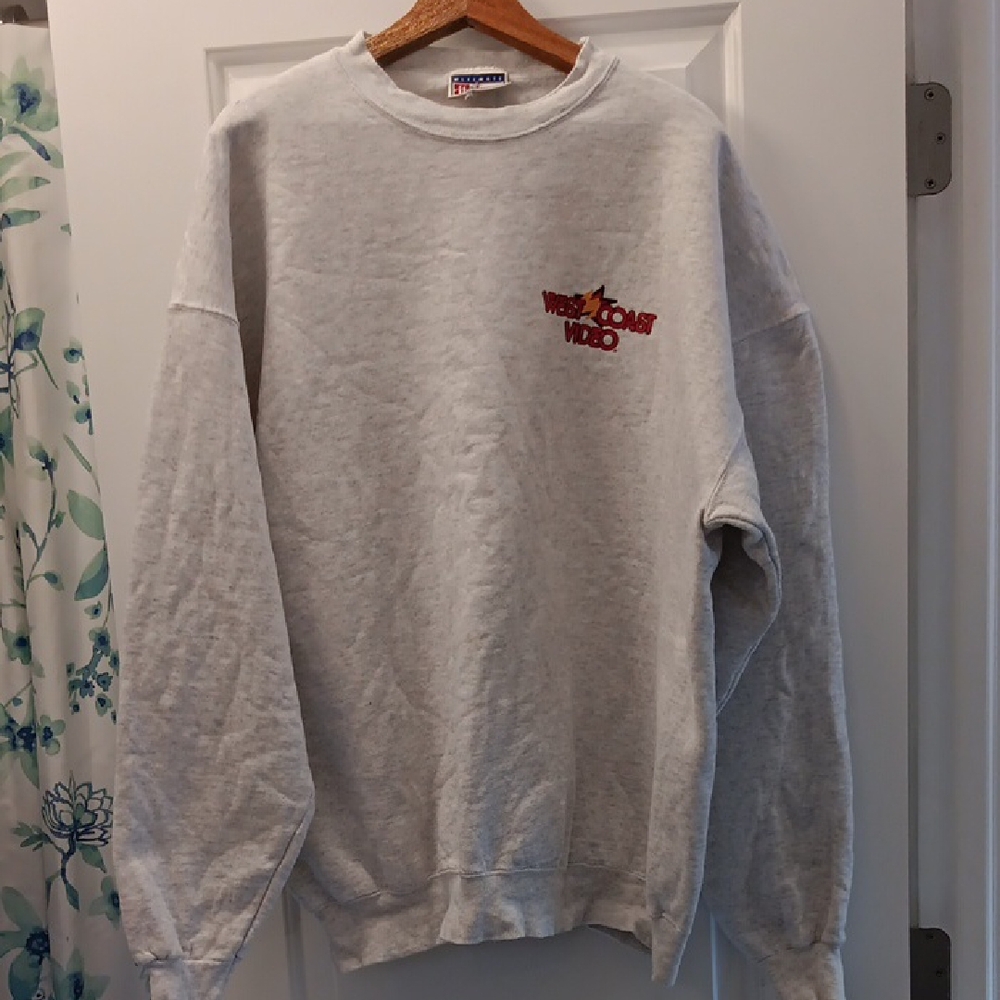 Authentic Vintage West Coast Video XL Swearshirt Heather Gray Rare